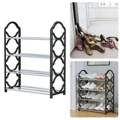 there are three different types of shoe racks