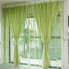 Colorful Flower Print Scarf Sheer Voile Door Window Balcony Curtain Drape Panel Tulle Valances 100% Brand New and high quality Sheer Voile, Beautiful and Pastoral Style Curtain Drape Valances best for window, room, door ect. Material: Voile Curtain Color: as picture show . Fit Rod Pocket: 4cm/1.57" or less Size : 1M/39.4'' (W) X 2M/78.8"(L) 1M/39.4'' (W) X 2.7M/106""(L) Note: you may need two pcs Package Include: 1X Sheer Curtain Panel Washing Care: Not suitable for washing. If over time the dus Bedroom Curtain Ideas, Bedroom Curtain, Window Treatments Bedroom, Green Curtains, Design Brochure, Curtain Ideas, Window Room, Living Room Windows, Dream Room Inspiration