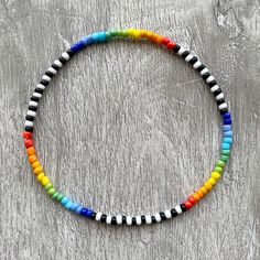 Made to order in your size using quality solid colour 3mm glass seed beads.  Elasticated. Available in 6 different sizes. Please measure your ankle to ensure a correct fit. Best way to do this is to use a piece of string or cord and measure the circumference of your ankle against a ruler. Beaded Rainbow, Beads Bracelet Design, Rainbow Beads, So Creative, Seed Bead Bracelets, Glass Seed Beads, White Beads, Solid Colour, Bead Designs