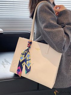 Bird in Bag - Large Capacity Simple Tote Bag with Twill Silk Accent Trendy Cream Office Bag, Casual Cream Shoulder Bag For Office, Casual Cream Bags For Office, Casual Cream Office Bags, Simple Tote Bag, Simple Tote, Shoulder Tote Bag, Bird In Bag, Save The Planet