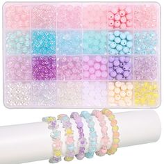 the bead box is filled with many different beads