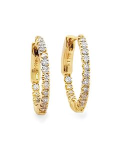 14K yellow gold hoop earrings furnished with round faceted diamonds weighing 0.47 carats total. *17mm wide 🌈 Shop more hoop earrings here ✈️ Choose free shipping at checkout ☎️ Call 201-722-0216 with questions 💭 Chat with us live! Bottom right corner of your screen Yellow Gold Hoop Earrings With Brilliant Cut For Anniversary, Yellow Gold Hoop Diamond Earrings With Prong Setting, Anniversary Yellow Gold Hoop Earrings With Diamond Accents, Diamond Hoop Earrings With Prong Setting In Yellow Gold, Fine Jewelry Yellow Gold Diamond Hoop Earrings, Diamond Prong Set Yellow Gold Hoop Earrings, Yellow Gold Diamond Hoop Earrings Fine Jewelry, Yellow Gold Hoop Earrings With Brilliant Cut, Luxury Yellow Gold Hoop Earrings With Single Diamond