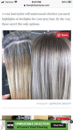 Blonde Hair Going Grey, Blonde Hair With Grey Highlights, Grey Blonde Hair, Grey Hair Transformation, Ash Blonde Hair Colour, Grey Hair Inspiration, Gray Hair Growing Out, Blending Gray Hair, Ash Blonde Hair