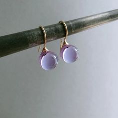 Japanese glass artist Handcrafted round glass drop earrings in lavender color made with 23K gold vermeil. Downtown Tokyo, Glass Drop Earrings, Kahlil Gibran, Word Meaning, Handmade Glass Beads, Jewelry Brand, Tasty Recipes, Silver Drop Earrings, Jewelry Inspo