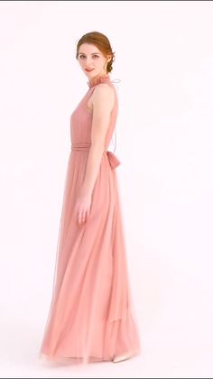 dusty rose tulle halter bridesmaid dresses 2019 #wedding #weddinginspiration #bridesmaids #bridesmaiddress #bridalparty #maidofhonor #weddingideas #weddingcolors #tulleandchantilly Pink Chiffon Bridesmaid Dress For Prom Season, Formal Tulle Bridesmaid Dress With Sweep Train, Pink Chiffon Dress With Sweep Train, Feminine Fitted Chiffon Dress For Prom, Elegant Pink Chiffon Prom Dress, Elegant Pink Chiffon Dress For Prom Season, Bridesmaid Tulle Evening Dress With Sweep Train, Spring Bridesmaid Dress, Flowy Chiffon, Spring Wedding Chiffon Bridesmaid Dress