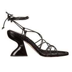 Women's Blanche Lace Up Sculpted Heel Sandals From Circus Ny By Sam Edelman. Svelte Laces Weave Up And Around Your Ankle In A Stunning Sandal Set On A Bold, Architectural Heel. 3 3/4" Heel. 1/2" Platform. Synthetic Upper And Lining; Rubber Sole. Color: Black Size 5.5 M Brand New In Box! Retail $90.00 Spring Formal Lace-up Sandals With 4-inch Heel, Evening Lace-up Sandals With 4-inch Heel And Round Toe, Pointed Toe Sandals With Reinforced Heel For Evening, Summer Leather Lace-up Sandals With Reinforced Heel, Spring Evening Lace-up Sandals With 4-inch Heel, Formal Lace-up Sandals With Heel Strap For Spring, Formal Strappy Lace-up Sandals For Spring, Summer Patent Leather Heels With Single Toe Strap, Patent Leather Sandals With 4-inch Heel