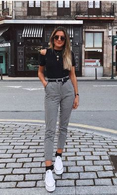 Black And White Pants, Summer Work Outfits, Outfit Trends, Outfit Fall, Work Outfits Women, Edgy Outfits