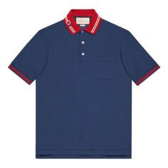 GUCCI SS22 Cotton piquet polo shirt with Interlocking G 'Dark Ink Red' 658067-XJDI2-4714 Red Gucci Cotton Top, Gucci Cotton Short Sleeve Polo Shirt, Designer Cotton Tops With Striped Collar, Gucci Cotton Polo Shirt, Classic Gucci Cotton Polo Shirt, Casual Gucci Cotton Polo Shirt, Gucci Spread Collar Tops For Work, Gucci Tops With Spread Collar For Work, Gucci Top With Spread Collar For Work