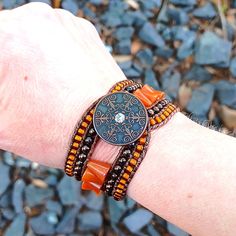 Handmade Carnelian Hematite Beaded Leather Bronze Cuff Bracelet I Made This Bracelet Using A Bronze Metal Button With A Set In Rhinestone, Leather Cord, Carnelian And Hematite Beads These Bracelets Take Me About 8 Straight Hours To Make, They Are One Of A Kind And Will Last Forever Bronze Cuff Bracelet, Bronze Metal, Hematite Beads, Bead Leather, Metal Buttons, Leather Cord, Womens Jewelry Bracelets, Cuff Bracelet, Cuff