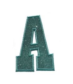 the letter is made out of green glitter