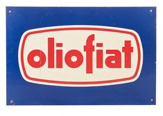 a blue and white sign with the word ollofiat on it