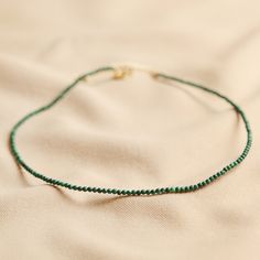 Tiny Green Malachite Necklace The Colour Green, Dainty Gold Jewelry, Lisa Angel, Earthy Green, Malachite Necklace, Green Malachite, Accessories Jewelry Necklace, Beaded Choker Necklace, Stunning Necklace