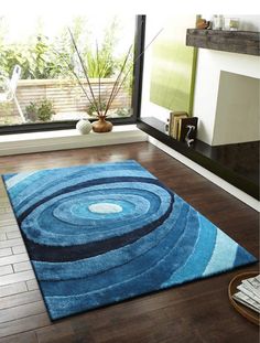 Soft Plush Fluffy Circle Design Shag Area Rug/Carpet Shaggy Round Area Rug, Cheap Carpet, Turquoise Rug, Shades Of Turquoise, Carved Designs, Shag Area Rug, Soft Rug, Blue Area, Bedroom Carpet