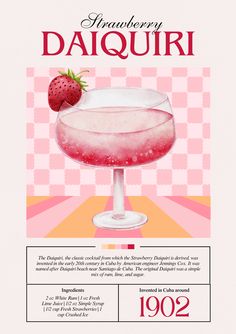 an advertisement for the strawberry daiquiri cocktail