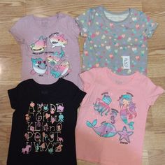 5t Girls Shirts Never Worn. 1 (Pink) Still Has Tags. 3 Are From Children's Place And The Heart One Is Garanimals. Selling As A Group Toddler Graphic Tee, Usa Tee, Koala Kids, Party Pictures, Birthday Tee, Floral Tee, Childrens Place, A Group, Short Girls