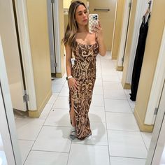 Brown/Gold Sequin Maxi Formal Gown Size Small New With Tags Stretchy, True To Size Smoke Free / Pet Free Prom Dress | Formal Dress Dresses Windsor, Windsor Dress, Sequin Maxi, Windsor Dresses, Formal Gown, Dress Formal, Gold Sequin, Formal Gowns, Formal Dress