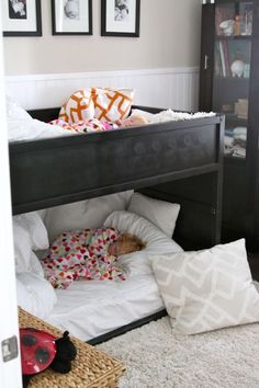 I really like this bunk bed . . Toddler Bunk Beds, Mommo Design, Ikea Kura Bed, Ikea Kura, Cool Bunk Beds