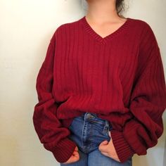 This Rich Deep Burgundy Color, Thick Heavyweight Sweater (Weighs 2 Lbs) Will Keep You Warm And Toasty. Made Of 100% Cotton For That That Soft Comfy Chunky Feel And That Perfectly Baggy, Loose, Slouchy Blogger Boyfriend Sweater Look. New With Tags, Never Worn, Condition For Reference, Model Is A Size Small/Medium * Approx Measurements: Pit To Pit 27.5" Shoulder To Hem 29" Sleeve Seam To Cuff 26" #413 Classic Oversized V-neck Top, Relaxed Fit V-neck Sweater For Winter, Oversized Cotton V-neck Sweater, Casual Oversized V-neck Knit Sweater, Oversized V-neck Chunky Knit Sweater, Classic Oversized Ribbed Sweater, Oversized V-neck Tops With Ribbed Cuffs, Oversized Red Ribbed Sweater, Oversized Ribbed V-neck Sweater For Winter