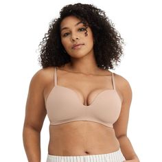 The Jockey Smooth & Sleek Microfiber Demi Coverage Wirefree T-Shirt Bra meshes minimalist style with maximum comfort for a look and feel that you'll enjoy every day. This moderate coverage style has soft foam cups for shape and support with smooth, bonded edges that hug the skin for a sleek look under clothing. Mesh back wings offer breathable comfort and a cute peek-a-boo detail with a logo tag. Comfortable Solid Color Bra-friendly Top, Low Cut Top, Lounge Bra, Tan Woman, Foam Cups, Full Coverage Bra, Logo Tag, Fabric Tape, Plunge Bra