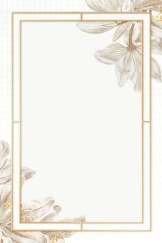 a white and gold frame with flowers on it