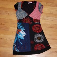 What A Piece! This Is A Super Soft, Colorful Tunic From The Brand Pura Vida. Fitted Casual Tops With Mixed Print, Casual Fitted Tops With Mixed Print, Fitted Multicolor Tops With Mixed Print, Fitted Multicolor Mixed Print Tops, Tunics, Black Red, Tunic Tops, Black And Red, Womens Tops