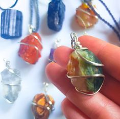 Our stones are 100% authentic & natural - never lab made or heat treated. Each pendant comes with a free cotton rope chain or you have the option of adding a silver metal chain for $3. Each stone is unique and one of a kind, so it may not look exactly like the photo, but will be similar and carry the same energy properties. If you don't see the stone you want send us a DM and we will gladly source it for you. Raw Crystal Pendant, Same Energy, Raw Stone Jewelry, Carnelian Bracelet, Wire Wrapping Crystals, Healing Crystal Jewelry, Crystal Pendant Necklace, Crystal Healing Bracelets, Crystal Chain