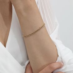 14k Solid Gold Cuban Chain Bracelet Curb Chain Yellow Rose - Etsy Elegant Metal Charm Bracelet With Box Chain, Elegant Link Chain Bracelet For Wedding, Elegant Wedding Chain Bracelet With Link Shape, Elegant Rose Gold Tarnish Resistant Charm Bracelet, Elegant Link Bracelets For Wedding, Classic Rose Gold Metal Chain Bracelet, Delicate Rose Gold Metal Chain Bracelet, Elegant Metal Jewelry With Curb Chain, Formal Charm Bracelet With Adjustable Chain