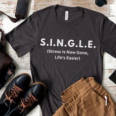 Single Shirt Stress is Now Gone Life's Easier Tee Funny Single Shirt Sarcastic Valentine's Day Gift Anti Valentines Day T-shirt Divorced - Etsy Trendy Funny Print T-shirt For Day Out, Funny Everyday T-shirt With Print, Valentine's Day Gift T-shirt With Funny Text, Funny Graphic Print T-shirt For Valentine's Day, Single Status, Chick Shirt, Pink T-shirt With Funny Print For Valentine's Day, Single Humor, Single Shirt