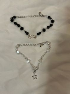 The cutest duo pair of bracelets! Duo Bracelets, Expensive Necklaces, Heart Locket Necklace, Star Bracelet, Heart Locket, Matching Bracelets, Locket Necklace, Sun Moon, Charm Bracelets