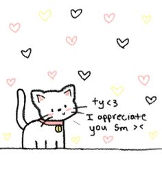 a drawing of a cat with the caption i appreciate you sm's written on it