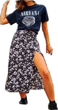 Women's Skirt Midi Polyester Black Purple Brown Green Skirts Summer Split Print Without Lining Fashion Holiday Vacation S M L Casual Black Bottoms With Split, Trendy Black Split Bottoms, Black Casual Summer Skirt, Casual Black Summer Skirt, Casual High-waisted Floral Print Skirt, Casual High-waist Skirt With Floral Print, Casual High Waist Floral Print Skirt, Casual High Waist Skirt With Floral Print, Casual High Waist Black Maxi Skirt