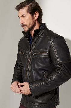 Udo Leather Moto Jacket | Overland Rugged Leather Outerwear For Biker Events, Rugged Leather Jacket With Leather Lining, Leather Biker Jacket With Padded Collar For Outdoor, Winter Quilted Leather Biker Jacket, Winter Biker Outerwear With Contrast Stitching, Winter Leather Outerwear With Contrast Stitching, Quilted Leather Biker Jacket, Leather Moto, Leather Moto Jacket