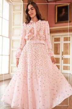 Winter Pink Outfit, Needle And Thread Dress, Pink Stuff, Net Dress