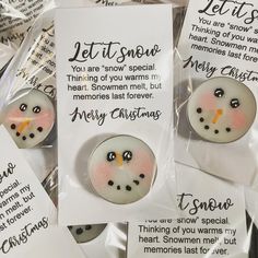 there are some snowman buttons in the package for someone to put on their christmas cards