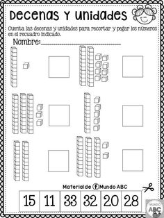 a spanish worksheet with numbers and shapes