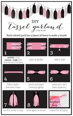 instructions for how to make tassel garlands