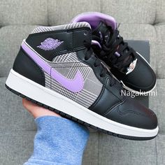 Nike Air Jordan 1 Mid Grape Special Edition + New Release It Comes With Youth Size 5.5 Youth = Women’s 7 (Last) 6 Youth = Women’s 7.5 (Last) 6.5 Youth = Women’s 8 (Last) 7 Youth = Women’s 8.5 Check Out With Youth’s Size Color: White/ Black/ Purple Free Gift W/ Purchase Brand New With Original Box 100% Authentic Beautiful Colorway Classic & Retro Style Ship Same Or Next Day All Sales Final. 100% Authentic Kids Jordans Purple, Gingham Shoes, Jordan Retro 11 Low, Jordan Retro 12, Nike Air Jordan 6, Jordans Girls, Jordan Grey, Rare Sneakers, Nike Air Jordan 1 Mid