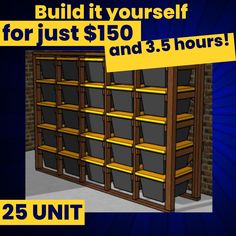 an image of a bookcase with the words build it yourself for just $ 50 and 3 hours