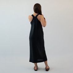 "This minimalist, clean-line look midi linen dress is perfectly tailored to your body for an ultra-elegant look in your style. Complete your style with our LINEN SHIRT or KID MOHAIR CARDIGAN. See our CAPSULA COLLECTIONS section: https://www.etsy.com/shop/zzlinen?ref=seller-platform-mcnav&section_id=42301024 This garment is made of finest quality stone washed linen, 100% linen with OEKO-TEX certificate. Perfect for various stylings and occasions, you will feel light and relaxed anywhere you go! D Chic Black Linen Beach Dress, Chic Black Linen Dress For The Beach, Elegant Linen Dress For Beach, Black Linen Dress For Summer Workwear, Black Linen Dress For Workwear In Summer, Chic Black Sleeveless Linen Dress, Fitted Black Linen Dress For The Beach, Minimalist Fitted Summer Dresses, Chic Black Linen Dress