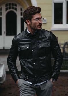 Rev up your style with this handmade black leather jacket for men. Perfect for any season, this jacket features a zipper closure and asymmetrical accents. From casual outings to motorcycle riding, this jacket is a versatile addition to your wardrobe. Available in all sizes, personalize it for a unique touch. #MensLeatherJacket #BikerJacket #Handmade #AllSeasons #Personalized #TheBombayLeatherCo 🏍️🧥 Fitted Biker Jacket With Pockets For Outdoor, Fitted Leather Jacket With Pockets For Outdoor, Masculine Fitted Leather Jacket For Winter, Urban Style Leather Jacket With Pockets, Fitted Casual Biker Jacket For Outdoor, Rugged Long Sleeve Biker Jacket For Outdoor, Business Leather Jacket With Pockets, Fitted Biker Jacket With Stand Collar And Pockets, Fitted Long Sleeve Leather Jacket For Outdoor