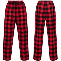 COMPLETE FESTIVE SET: This Christmas pajama includes stylish pants featuring a classic plaid pattern. The waistband cord and side seam pockets add both style and functionality to this fashionable holiday attire, making them ideal for the holiday season.HIGH-QUALITY: Crafted from 100% polyester and polar fleece, these plaid pajama pants are made from high-quality material that has undergone safety testing. The polar fleece lining provides extra softness and warmth, ensuring comfort during the hol Plaid Christmas Pants, Christmas Pants Pjs, Black Plaid Pajama Pants, Christmas Pj Pants, Burr Basket, Christmas Pants, Red Plaid Pants, Christmas Pajama Pants, Pyjama Pants