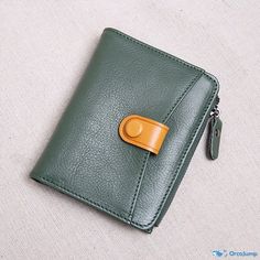 OrcaJump - Efficiently Designed Womens Leather Wallet - Sleek Green and Black Organizer Green Leather Wallet With Zipper Closure, Green Leather Wallets For Daily Use, Green Leather Wallets With Zipper Closure, Daily Use Green Leather Wallet, Versatile Leather Wallet With Snap Closure, Green Leather Coin Purse With Rfid Blocking, Leather Trifold Wallet With Snap Closure For Daily Use, Leather Wallets With Snap Closure For Daily Use, Green Leather Coin Purse With Coin Pocket