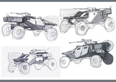 three different types of armored vehicles