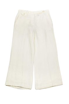 Current Boutique-Theory - White Wide Leg Pants Sz 2 Wide Leg Summer Capris With Pockets, Summer Wide Leg Capris With Pockets, Summer Wide-leg Capris With Pockets, Chic Wide Leg Pants For Spring Day Out, Chic Relaxed Fit Summer Bottoms, Beige Wide Leg Pants For Spring Day Out, Spring Wide Leg Pants For Day Out, Chic Summer Bottoms With Relaxed Fit, Spring Vacation Pants