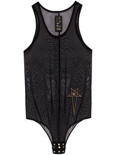 black mesh design sheer embroidered logo to the front scoop neck sleeveless curved hem press-stud fastening Mesh Tank Top, Champion Logo, Yoko London, City Dress, Summer Beach Wear, Mesh Design, Cami Tanks, Lady Dior, Black Mesh