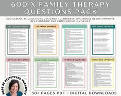 Are you looking to strengthen the bond within your family? Our Family Therapy Questions guide is here to help you navigate through the complexities of internal family systems and parts work. With a variety of therapy questions, tools, worksheets, and activities, you can engage in productive therapy sessions that focus on understanding the different parts of your internal family system. Whether you're new to therapy or a seasoned veteran, this cheat sheet provides a valuable map to explore the de Therapy Cheat Sheet, Ifs Therapy, Adolescent Therapy, Therapy Questions, Therapy Interventions, Solution Focused Therapy, Internal Family Systems, Emdr Therapy, Health Challenges