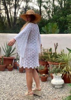 Very cool vintage white crochet oversized bell sleeve dress up-cycled by Vagabond Ibiza We hand source antique and vintage crochet & lace textiles and up-cycle it here in Ibiza in to unique on off a kind garment just for you. Due to the nature there could be some imperfections but we do our best to only recycle mint condition textiles. Hand made in Ibiza with Love Size is Small Condition is perfect Clothing Exchange, Padded Hangers, Metal Hangers, Bell Sleeve Dress, Cool Vintage, White Crochet, Vintage Crochet, Boots For Sale, 1960s Vintage