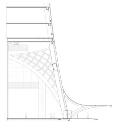 an architectural drawing of a building with multiple levels and sections that are connected to each other