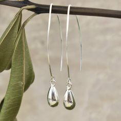 handcrafted .925 sterling silver teardrop earrings on a V hook Unique Sterling Silver Jewelry, Diamond Initial Necklace, Teardrop Dangle Earrings, Gold Diamond Necklace, Diamond Star, Daily Deals, Teardrop Earrings, Go Out, Chains Jewelry