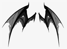 two black bats on a white background, one with large wings and the other without wings